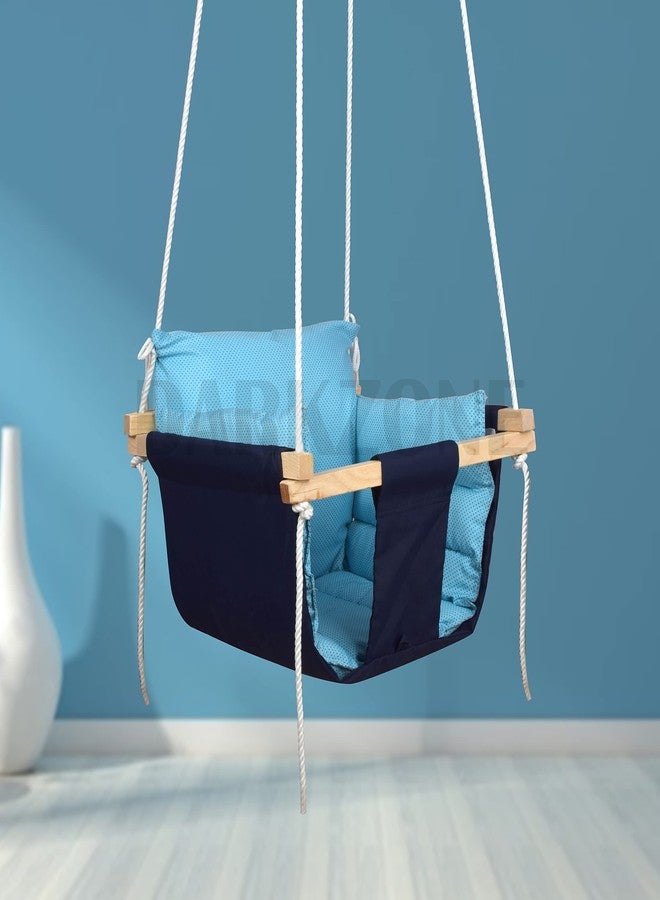 DARKZONE Swing Jhula for Kids Baby's Children Folding and Washable 0-8 Years Garden Jhula for Babies for Indoor Outdoor (Blue) - Image 2